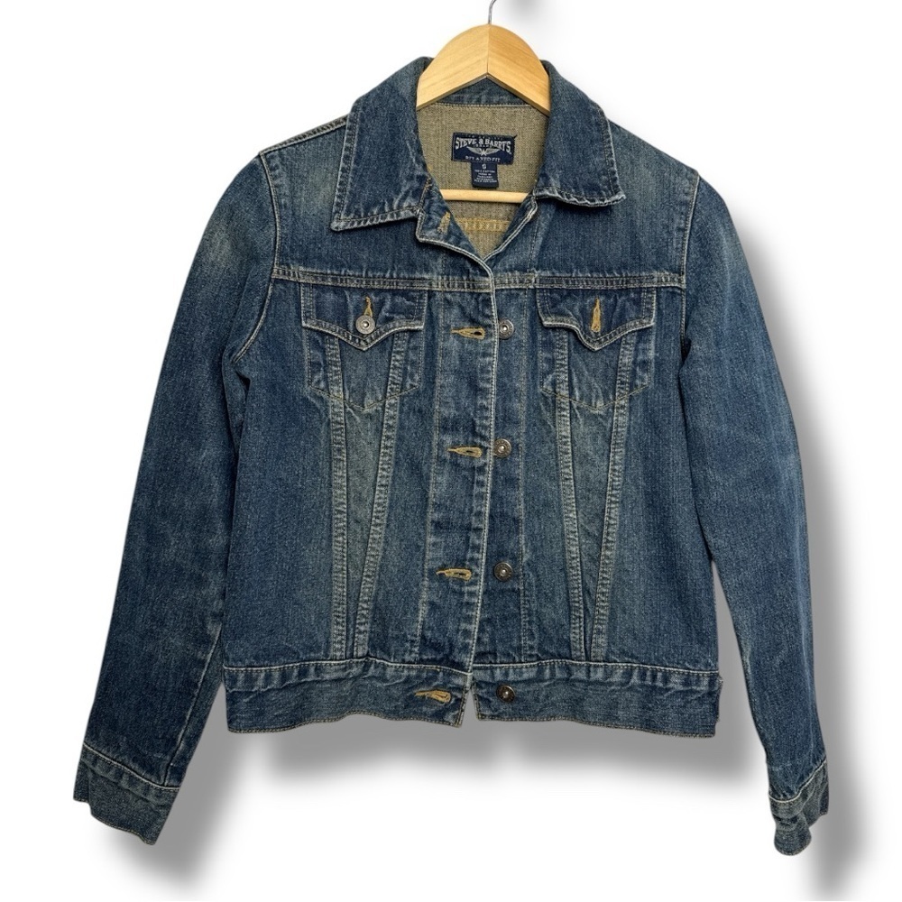 Steve & Barry’s Relaxed Fit Trucker Denim Jacket Medium Wash Sz S